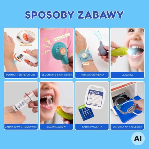 WOOPIE Interaktywny Wózek Małego Doktora Zestaw Lekarski Rentgen 115cm