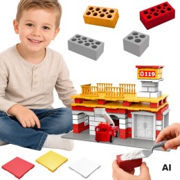 WOOPIE Zestaw Konstrukcyjny DIY Remiza Strażacka Wóz 140 el. dla Dzieci