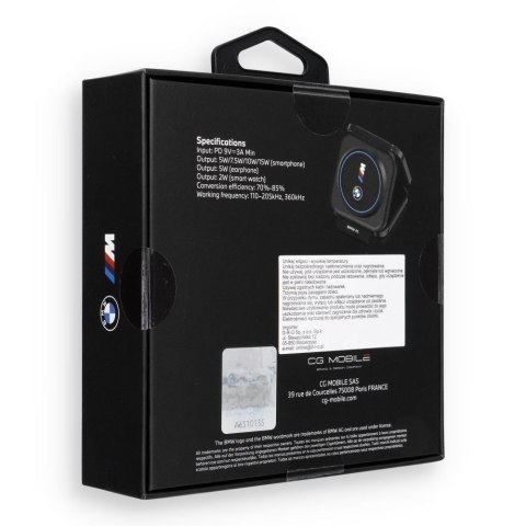 Ładowarka indukcyjna 3w1 BMW M Qi2 15W Print Logo niebieska