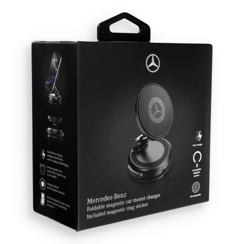 Ładowarka indukcyjna samochodowa Mercedes Foldable Magnetic Vintage Logo czarna