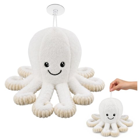 Pluszowa Ośmiornica Maskotka Przytulanka Z Przyssawką Biała 16 cm