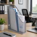 Metalowy Organizer Stojak Biurowy Na Dokumenty Teczki Pionowy Srebrny A4
