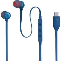 Słuchawki przewodowe douszne USB C JBL Tune 310C niebieskie