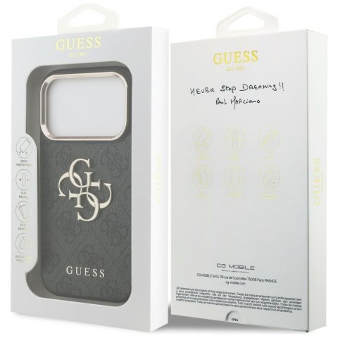 GUESS futerał do IPHONE 18 Pro / 17 Pro GUE005483 (PU W/ Big 4G Classic Logo) czarny złoty