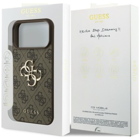GUESS futerał do IPHONE 18 Pro / 17 Pro GUE005601 (4G PU Big Logo) brązowy