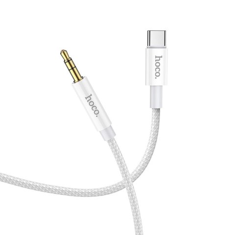 Kabel AUX Jack 3,5 mm do USB C Hoco 1 m UPA19 srebrny