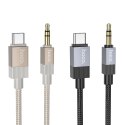 Kabel AUX Jack 3,5 mm (męski) do USB C (męski) Hoco 1 m UPA32B złoty