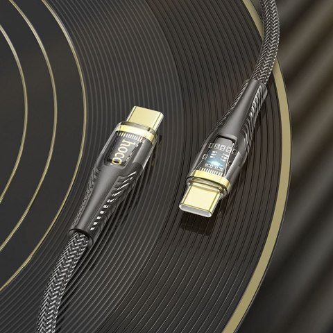 Kabel USB C do USB C Hoco 3A 60W 1,2 m U121 czarny