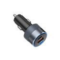 Ładowarka samochodowa Forcell F-Energy Alu 2 x USB C + USB A QC4.0 PD SFC2.0 4,5A 65W szara