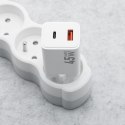 Ładowarka sieciowa do telefonu Forcell F-Energy Mini GaN III USB C + USB A PD QC4.0 45W VT-36 biała