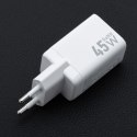 Ładowarka sieciowa do telefonu Forcell F-Energy Mini GaN III USB C + USB A PD QC4.0 45W VT-36 biała