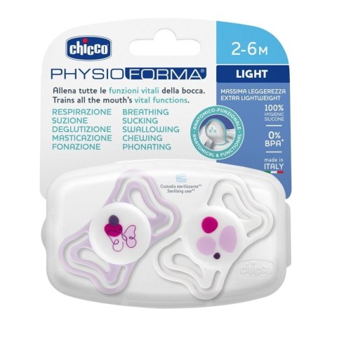 Smoczek PhysioForma Light różowy 2-6m 2szt
