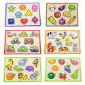 VIGA Drewniane Puzzle z Uchwytami i Półką 7 el.