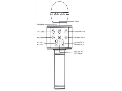Mikrofon bezprzewodowy karaoke głośnik modulacja głosu bluetooth IN0136