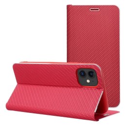 Etui z klapką na iPhone 16 Luna Book Carbon czerwone