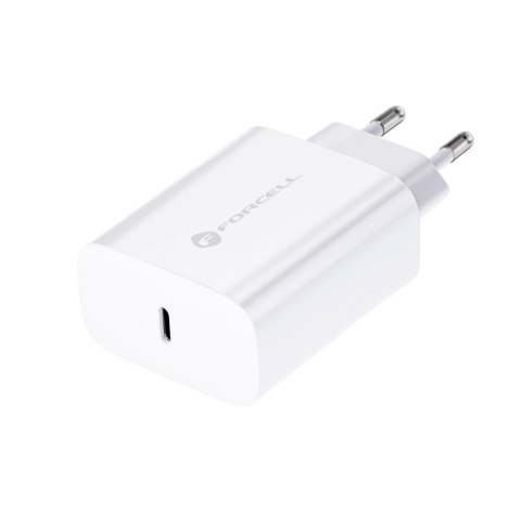 Ładowarka sieciowa do telefonu Forcell F-Energy USB C QC4.0 PD 3A 25W TFK-TC-25WPD biała