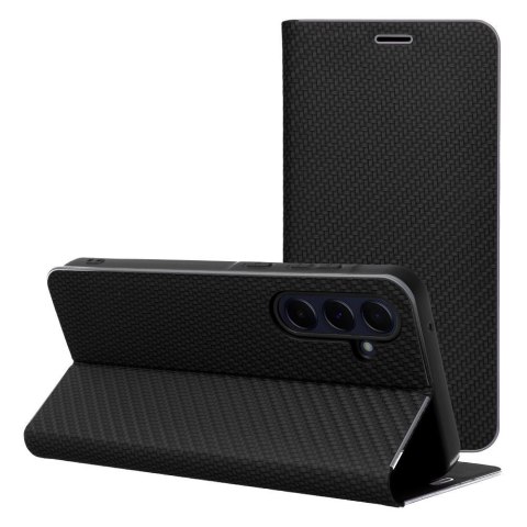 Etui z klapką na Samsung A13 5G / A04S Luna Book Carbon czarne