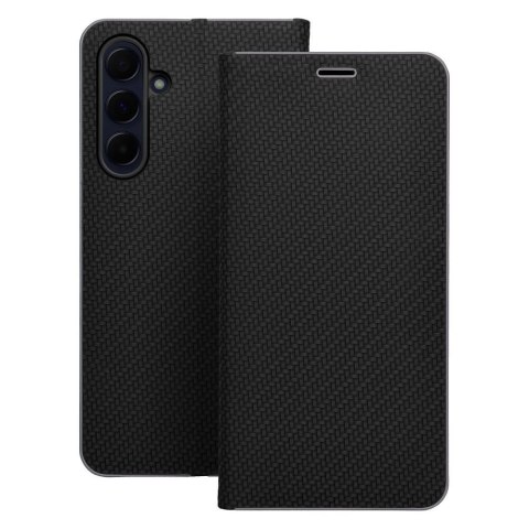 Etui z klapką na Samsung A13 5G / A04S Luna Book Carbon czarne