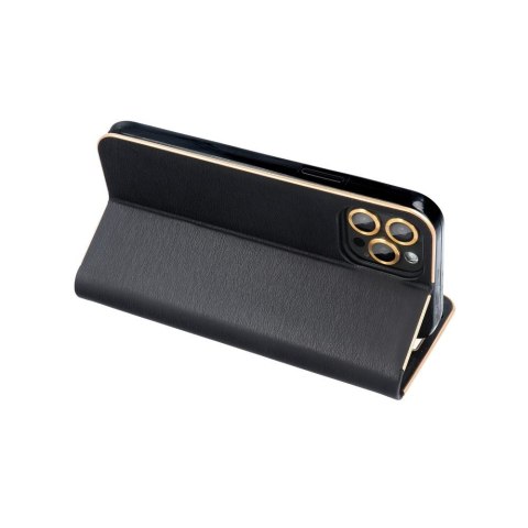 Etui z klapką na Samsung A14 4G / A14 5G Luna Book Gold czarne