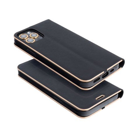 Etui z klapką na Samsung A14 4G / A14 5G Luna Book Gold czarne