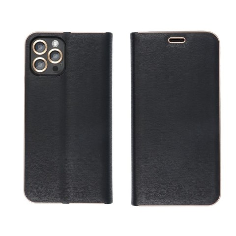Etui z klapką na Samsung A14 4G / A14 5G Luna Book Gold czarne