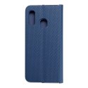 Etui z klapką na Samsung A20e Luna Book Carbon niebieskie