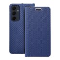 Etui z klapką na Samsung A35 5G Luna Book Carbon niebieskie