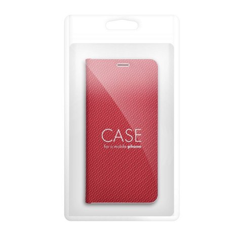 Etui z klapką na Samsung A50 Luna Book Carbon czerwone