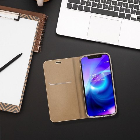 Etui z klapką na Samsung A50 Luna Book Gold złote
