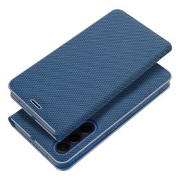 Etui z klapką na Samsung S23 Luna Book Carbon niebieskie