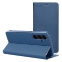 Etui z klapką na Samsung S23 Luna Book Carbon niebieskie
