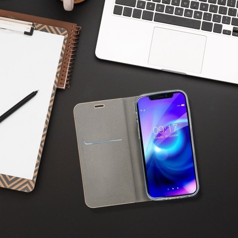 Etui z klapką na Samsung S25 Luna Book Gold srebrne
