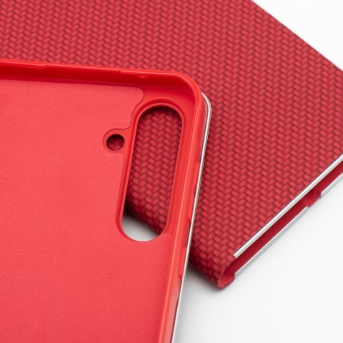 Etui z klapką na Samsung S26 Luna Book Carbon czerwone