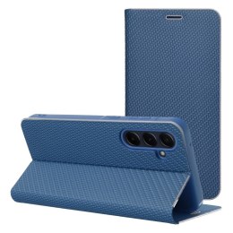 Etui z klapką na Samsung S26 Luna Book Carbon niebieskie
