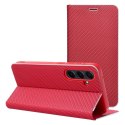 Etui z klapką na Samsung S26 ULTRA Luna Book Carbon czerwone