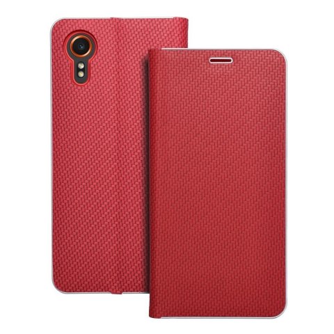 Etui z klapką na Samsung Xcover 7 Luna Book Carbon czerwone