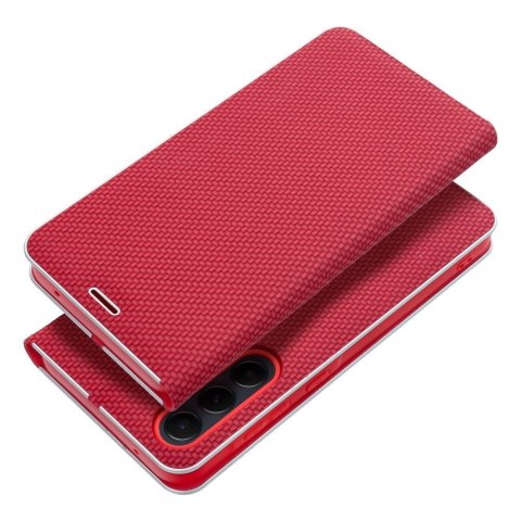 Etui z klapką na Samsung Xcover 7 Luna Book Carbon czerwone