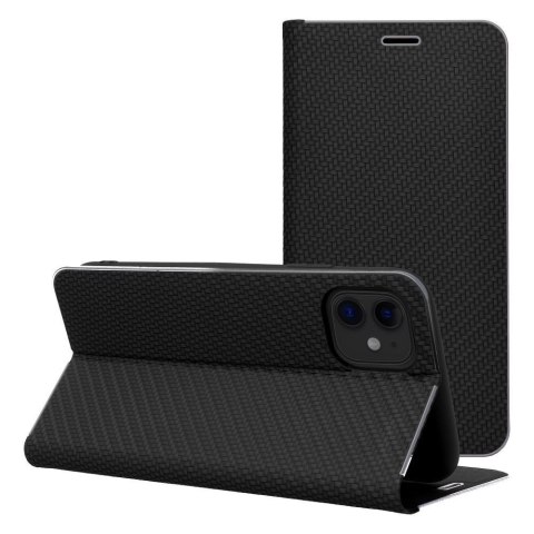 Etui z klapką na iPhone 17 / 18 Luna Book Carbon czarne