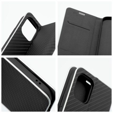Etui z klapką na iPhone 17 / 18 Luna Book Carbon czarne