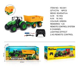 Traktor z Otwieraną Żółtą Naczepą R/C 1:24