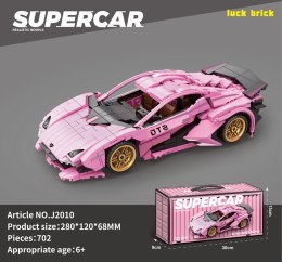 Zestaw Klocków Auto Sportowe Różowe 702el.