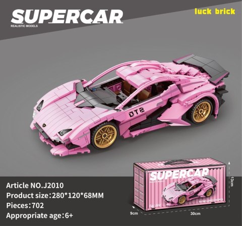 Zestaw Klocków Auto Sportowe Różowe 702el.
