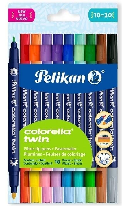 Flamastry Colorella Twin dwustronne 10kol. PELIKAN