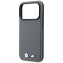 BMW futerał do IPHONE 18 Pro Max/17 Pro Max kompatybilny z MagSafe (Carbon Metal Logo) szary