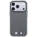 BMW futerał do IPHONE 18 Pro Max/17 Pro Max kompatybilny z MagSafe (Carbon Metal Logo) szary