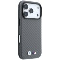 BMW futerał do IPHONE 18 Pro/17 Pro kompatybilny z MagSafe (Carbon Metal Logo) szary
