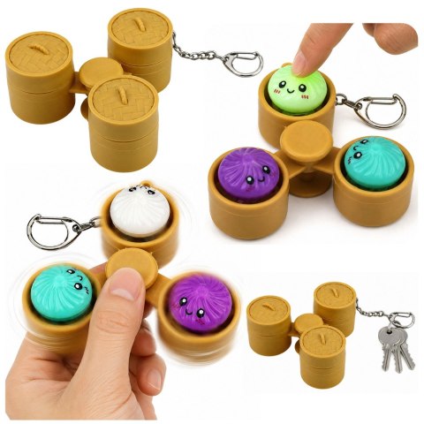 Brelok Pierożki w Koszyczku Świecące LED Dumpling Fidget Spinner 8,5 cm