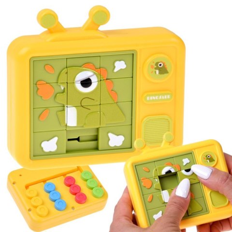 Dwustronna Układanka Sensoryczna DINOZAUR Labirynt Puzzle Przesuwne ZA6425