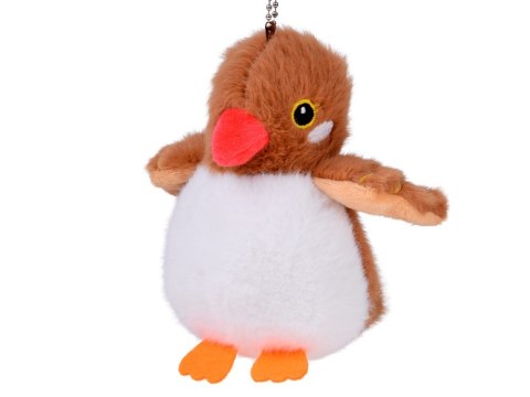 Pluszowy Ptaszek Brązowy Kazik z Piszczałką Zawieszka 13 cm ZA6426