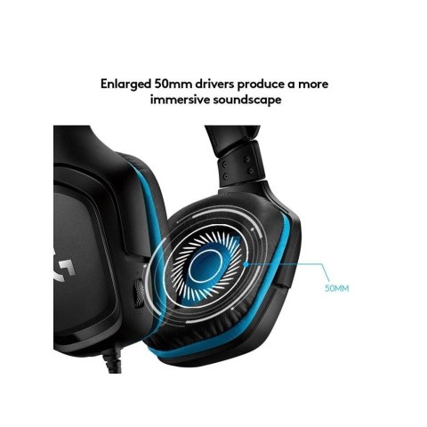 Słuchawki przewodowe nauszne Jack 3,5 mm z mikrofonem Logitech G432 czarne
